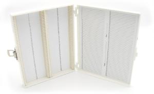 Microscope slide box 100-place foam white