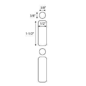 White dot for 2 ml tubes, RL500, 38×13 mm and 9.5 mm