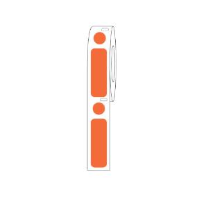 Orange dot for 2 ml tubes, RL500, 38×13 mm and 9.5 mm