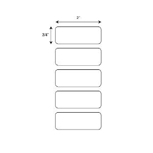 White rectange for large tubes or racks, RL500, 51×19 mm