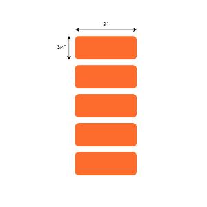 Orange rectange for large tubes or racks, RL500, 51×19 mm