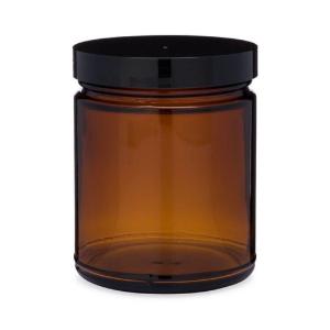 Straight sided jar, amber