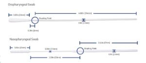 Flocked nasopharyngeal and oropharyngeal specimen swabs