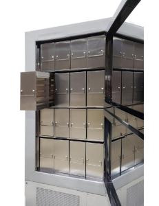 ULT freezer with racks open