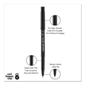 Uni-ball onyx stick roller ball pen, black ink, fine