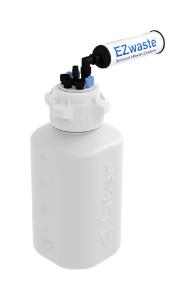 EZwaste® HD Closed System for HPLC Solvent Waste, 4 L, HDPE Reusable Bottle, Foxx Life Sciences