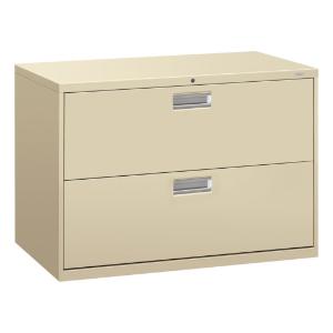 Hon 600 series two-drawer lateral file, putty