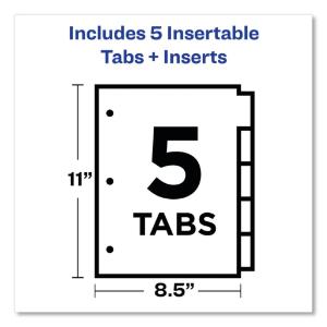 Avery worksaver big tab dividers, clear tabs, five-tab, letter, buff