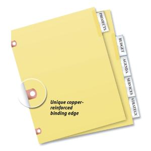 Avery worksaver big tab dividers, clear tabs, five-tab, letter, buff