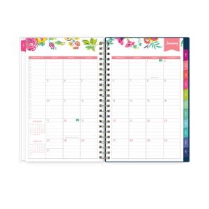 Planner, Day Designer CYO Weekly/Monthly, Navy/Floral, 2021