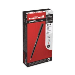 Uni-ball onyx stick roller ball pen, red ink, micro