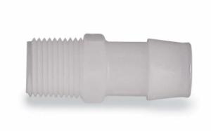 Masterflex® Adapter Fittings, Hose Barb to Threaded Adapter, Straight, PVDF, Avantor®