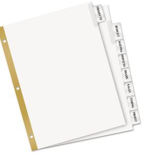 Dividers with double-sided gold reinforcing strip