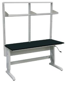 VWR® C-Leg  C-Leg Bench Frame with Top, Double Bay Uprights and 2 Shelves