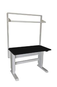 VWR® C-Leg Bench Frame with Top, Uprights, and Shelf