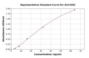 Representative standard curve for human DNase I ELISA kit (A314392)