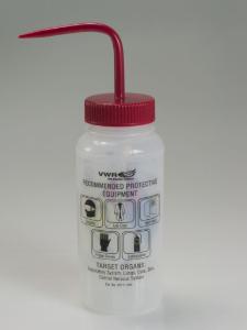 VWR® Wash Bottles, Right-to-Know, Safety-Vented, with GHS Labeling