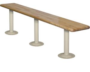 Hardwood Bench Kits with Painted Metal Pedestals, 9.5" Width, Wisconsin Bench