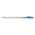 Ball pen, clear barrel, blue ink, medium, 1.0 Mm