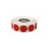 Dot labels, red