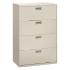 Four-drawer lateral file, light gray