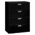 Four-drawer lateral file, black