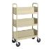 Almond Cart with Three Single-Sided Sloping Shelves