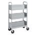 Gray Cart with Three Single-Sided Sloping Shelves