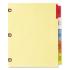 Avery worksaver big tab dividers, five multicolor tabs, letter, buff