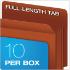 Pendaflex heavy-duty 3 expansion file, straight cut, red fiber, legal, 10/box