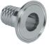 Masterflex® sanitary to hose barb adapter, 316 stainless steel